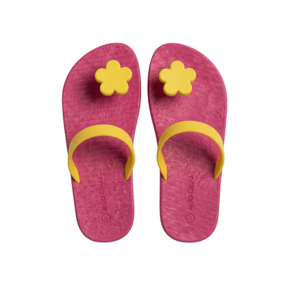 view:top;variant:flower|hot pink - yellow