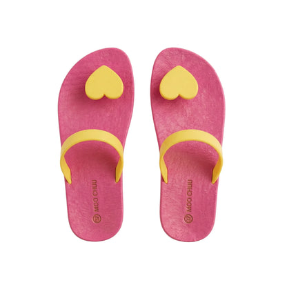 view:top;variant:heart|hot pink - yellow